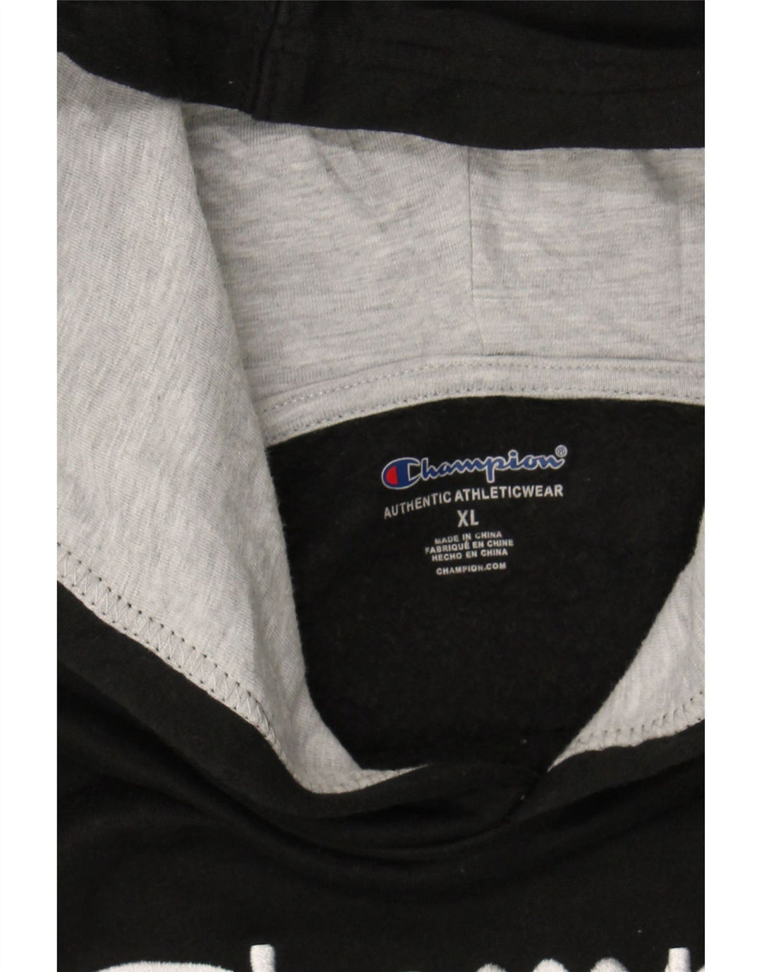 CHAMPION Boys Graphic Hoodie Jumper 13-14 Years Black Vintage Champion and Second-Hand Champion from Messina Hembry 