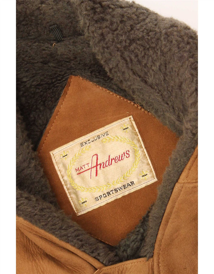 Giacca in shearling vintage da uomo UK 38 Marrone medio