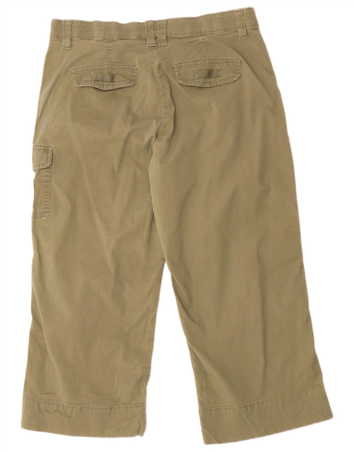 Pantaloni Capri cargo da donna Lee US 12 Large W30 L20 cotone kaki