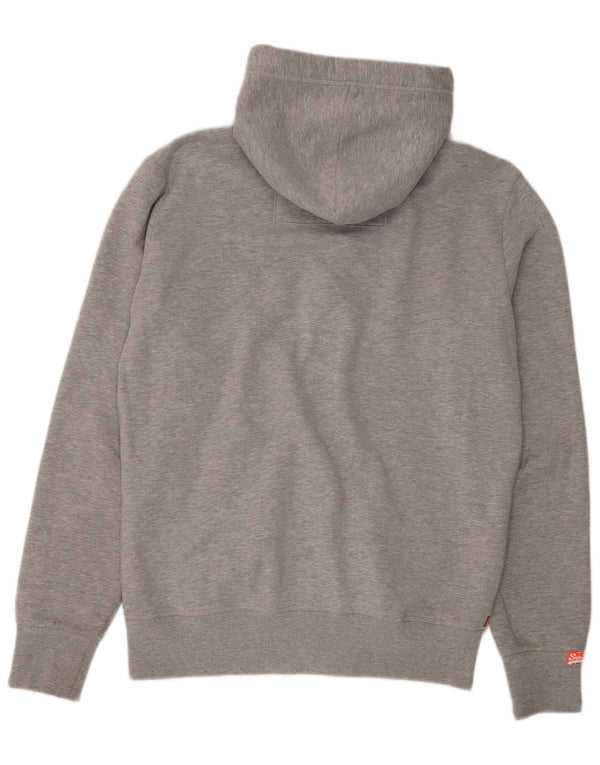 Maglione con cappuccio e zip da uomo Superdry, cotone chiazzato grigio grande