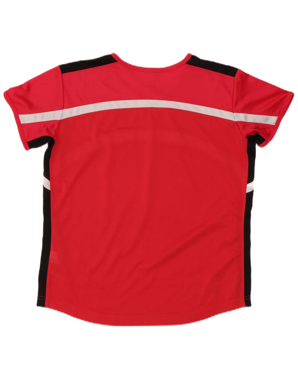 T-shirt Nike Dri Fit da donna US 8/10 Medium Red Colourblock in poliestere