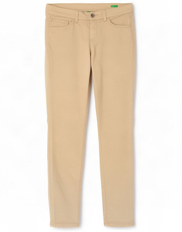 Benetton Womens Skinny Jeans W28 L30 Beige