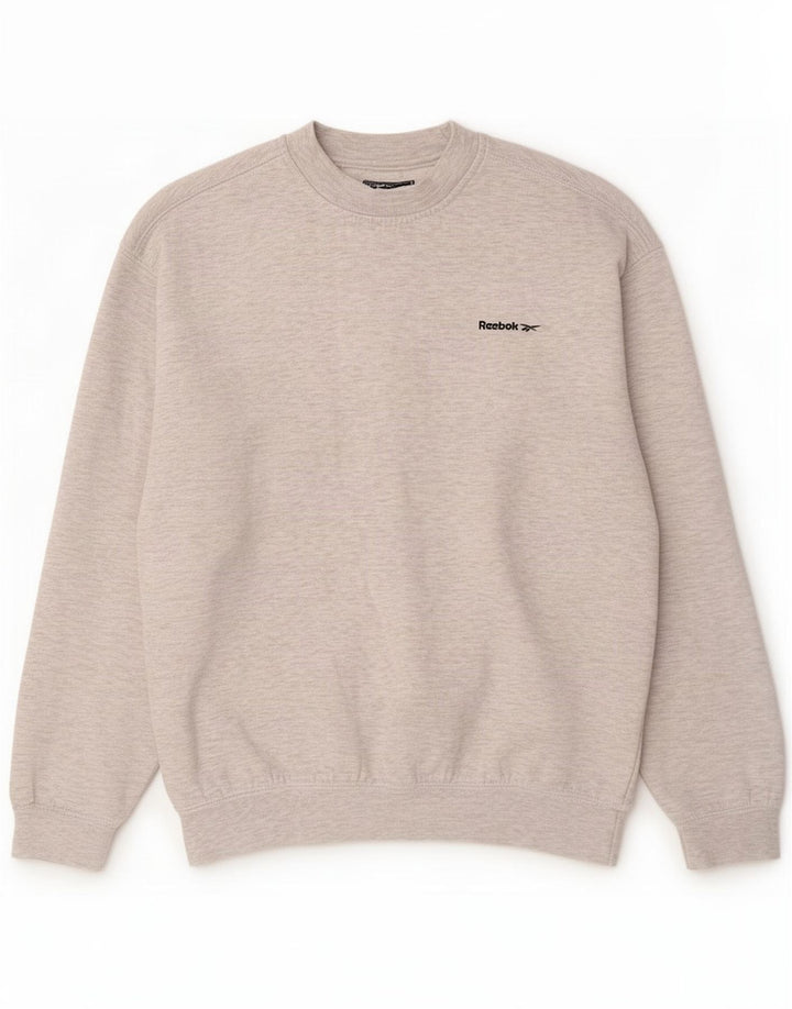 Felpa Reebok da uomo maglione piccolo poliestere chiazzato grigio