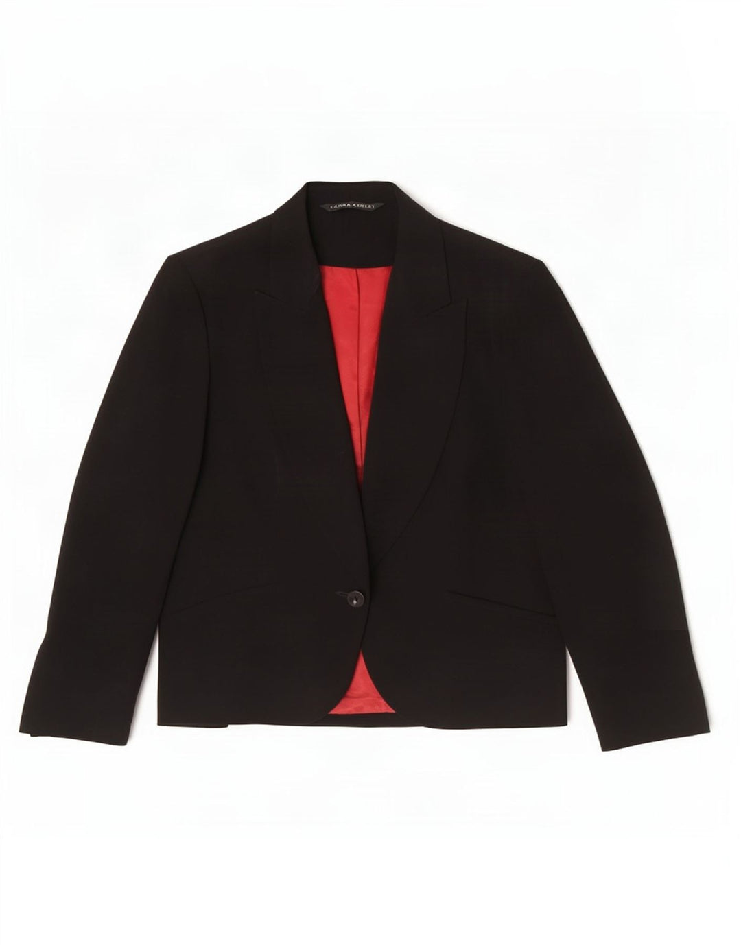 Giacca blazer a 1 bottone da donna Laura Ashley UK 16 grande poliestere nero