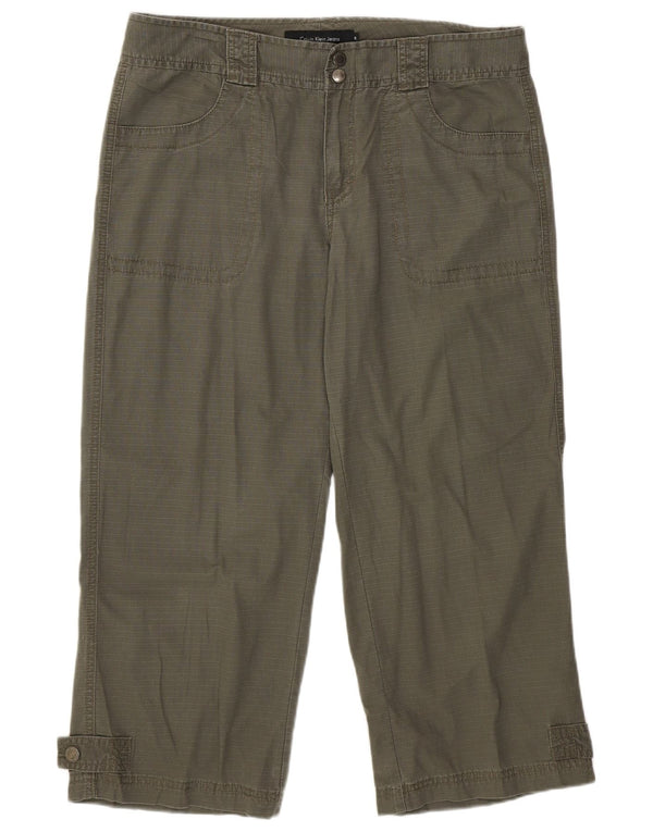 Calvin Klein Womens Straight Capri Trousers US 12 Large W34 L23 Khaki