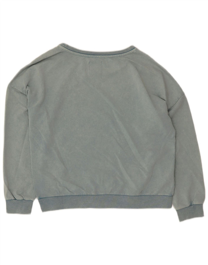 Felpa grafica da donna Gaudi Maglione UK 14 Cotone blu medio