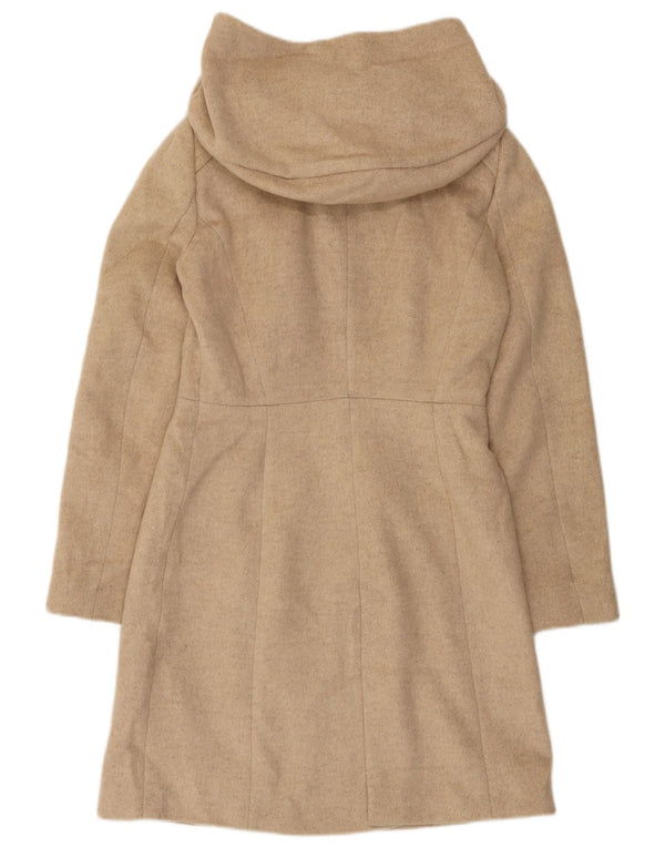 Soprabito con cappuccio da donna Zara UK 12 in lana beige medio
