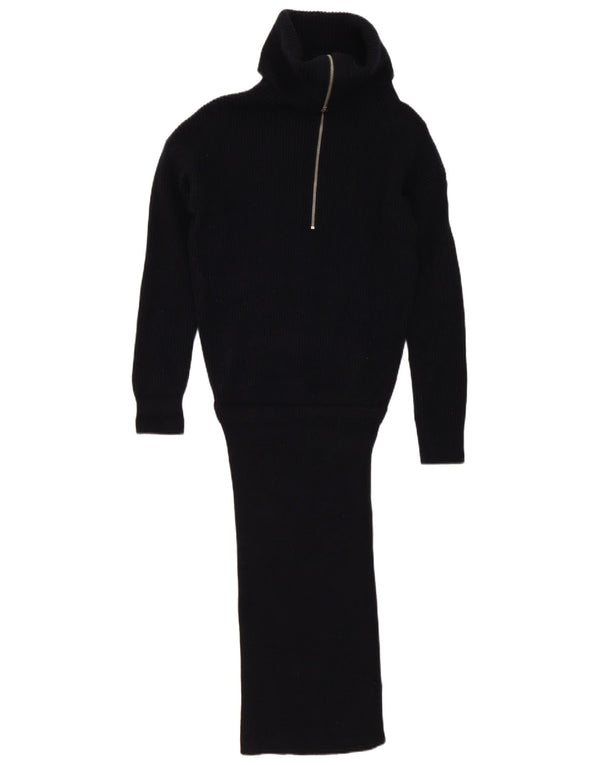 Abito maglione a maniche lunghe con collo alto da donna All Saints UK 10 piccolo nero