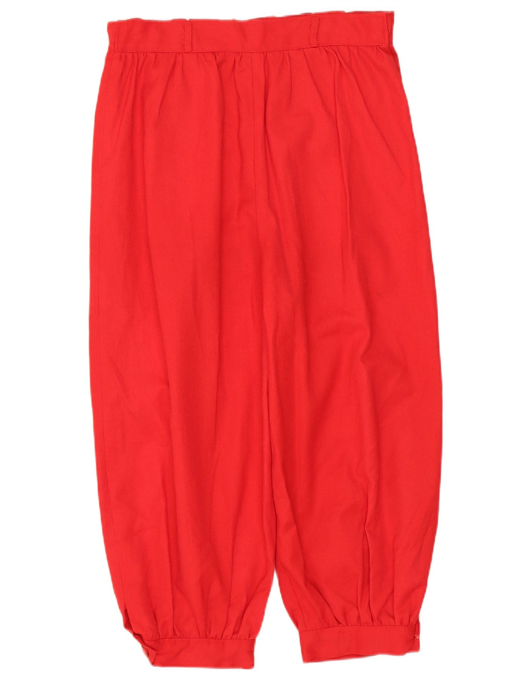 Pantaloni Capri con pegging a vita alta da donna VINTAGE W28 L18 poliestere rosso