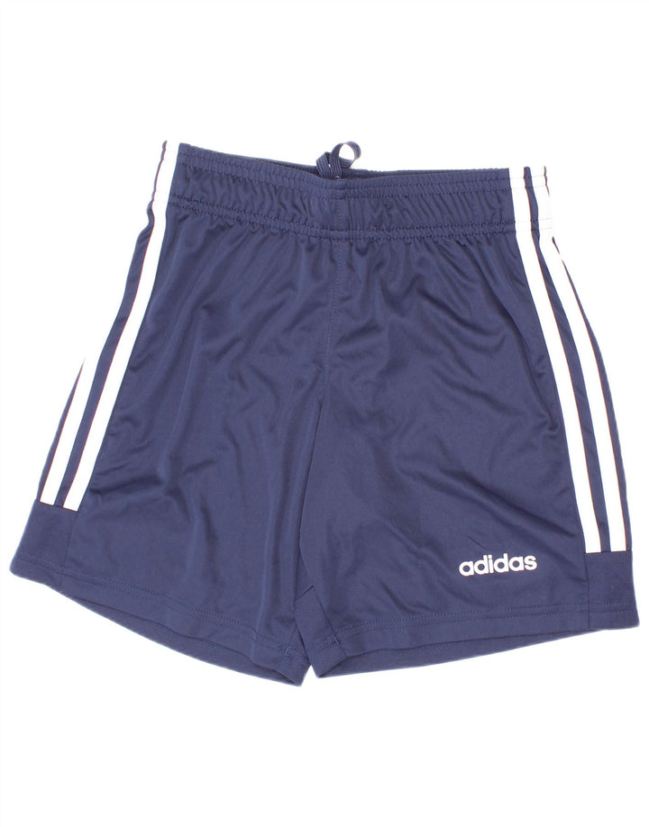 Pantaloncini sportivi Adidas Climalite da ragazzo 9-10 anni in poliestere blu navy