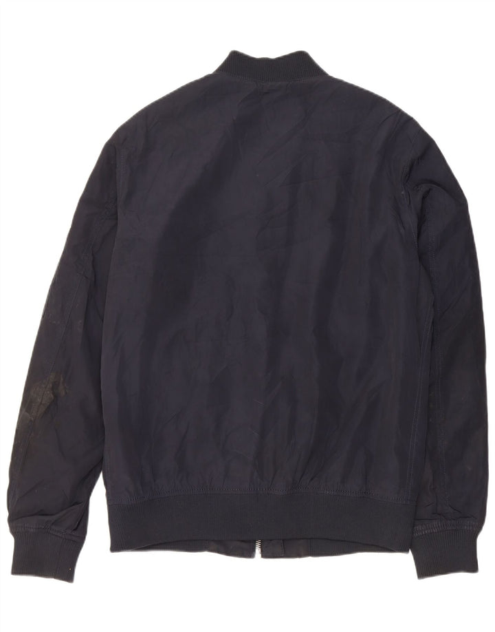 Giubbotto bomber da uomo Zara UK 40 grande poliestere blu navy