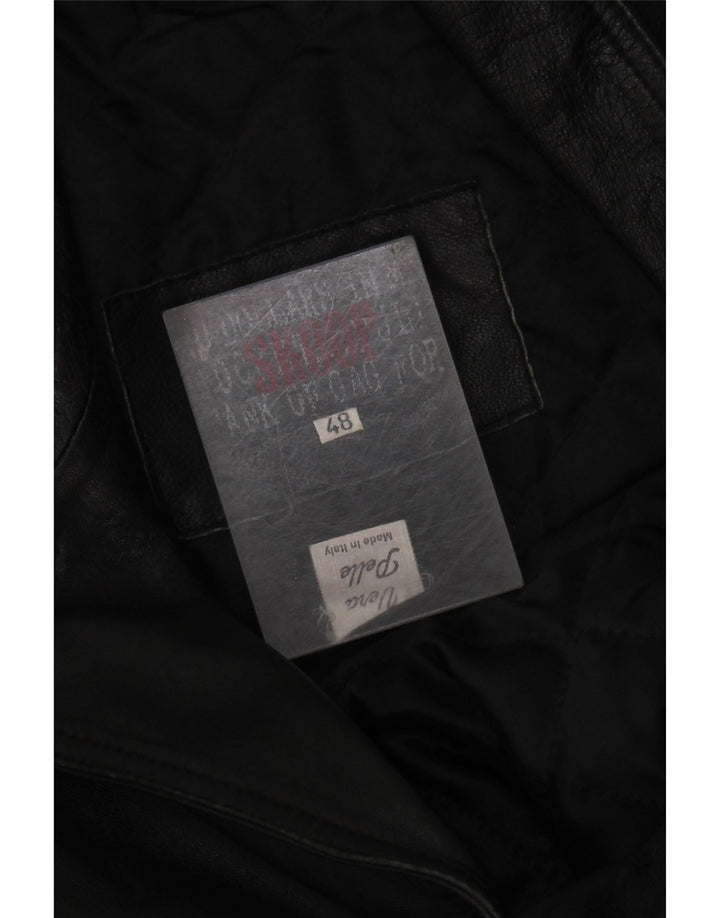 Cappotto in Pelle Donna VINTAGE IT 48 XL Pelle Nera