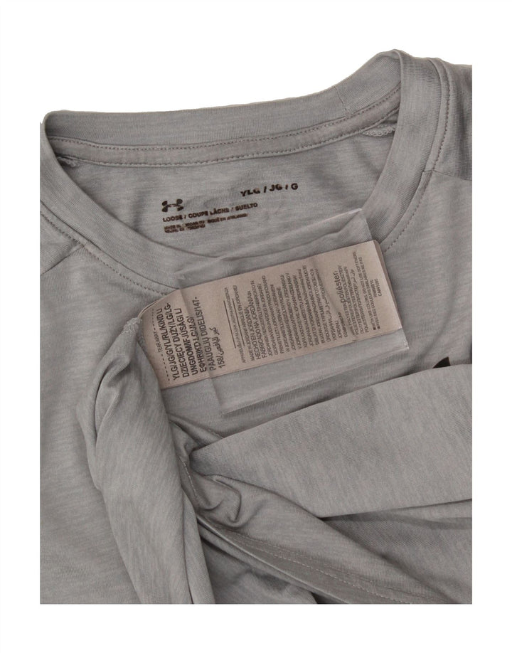 UNDER ARMOUR Boys T-Shirt Top 11-12 Years Large Grey Polyester Vintage Under Armour and Second-Hand Under Armour from Messina Hembry 