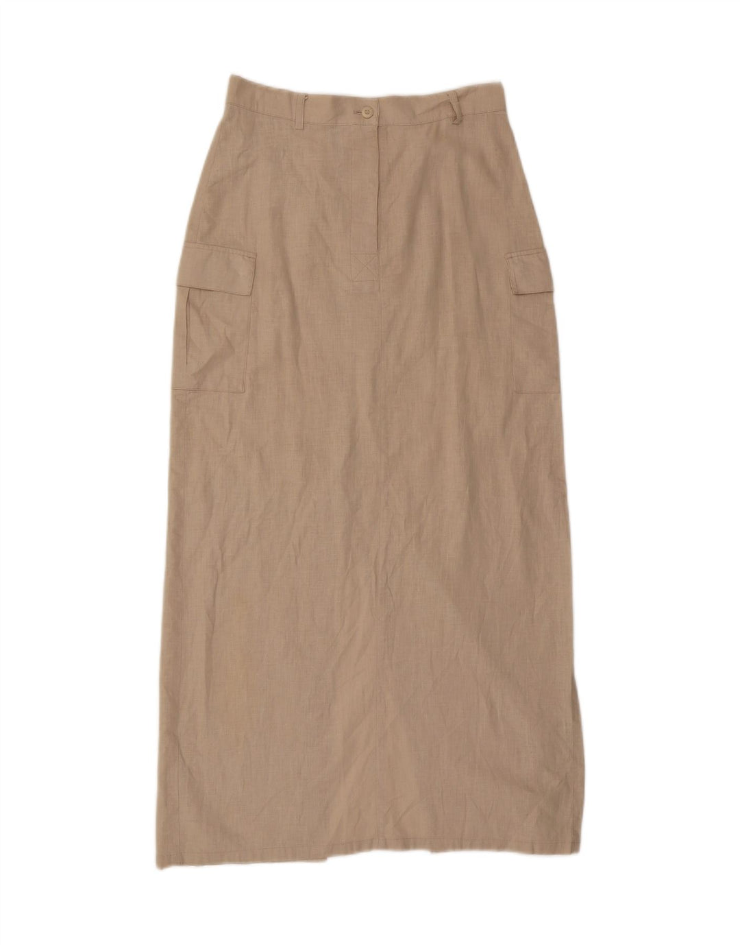 LOTTO Womens Maxi Cargo Skirt UK 12 Medium W28  Beige Linen Vintage Lotto and Second-Hand Lotto from Messina Hembry 