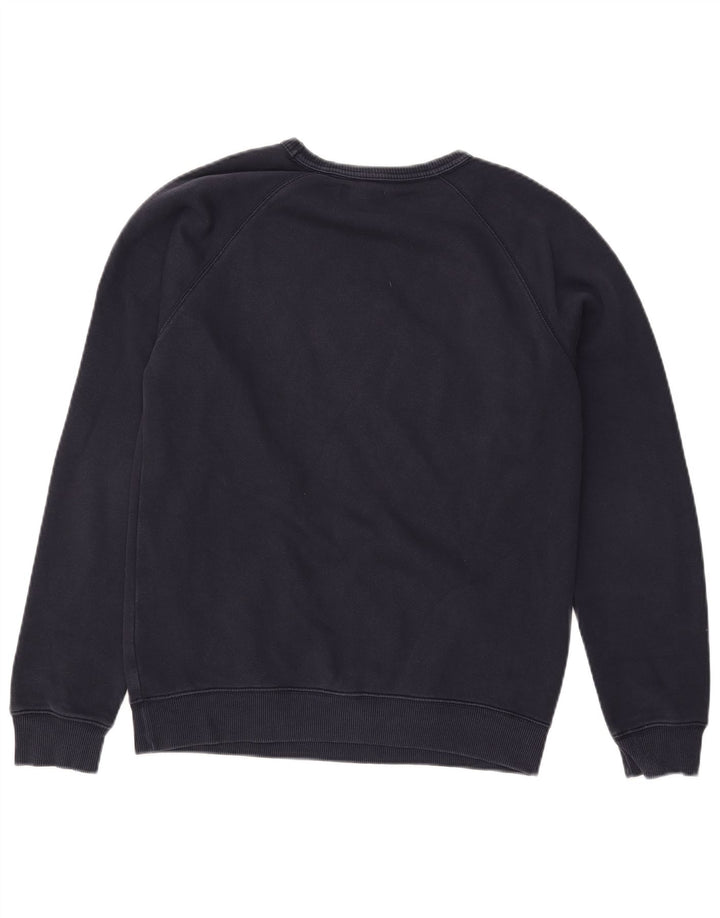 Felpa grafica da uomo Adidas piccola in cotone blu navy