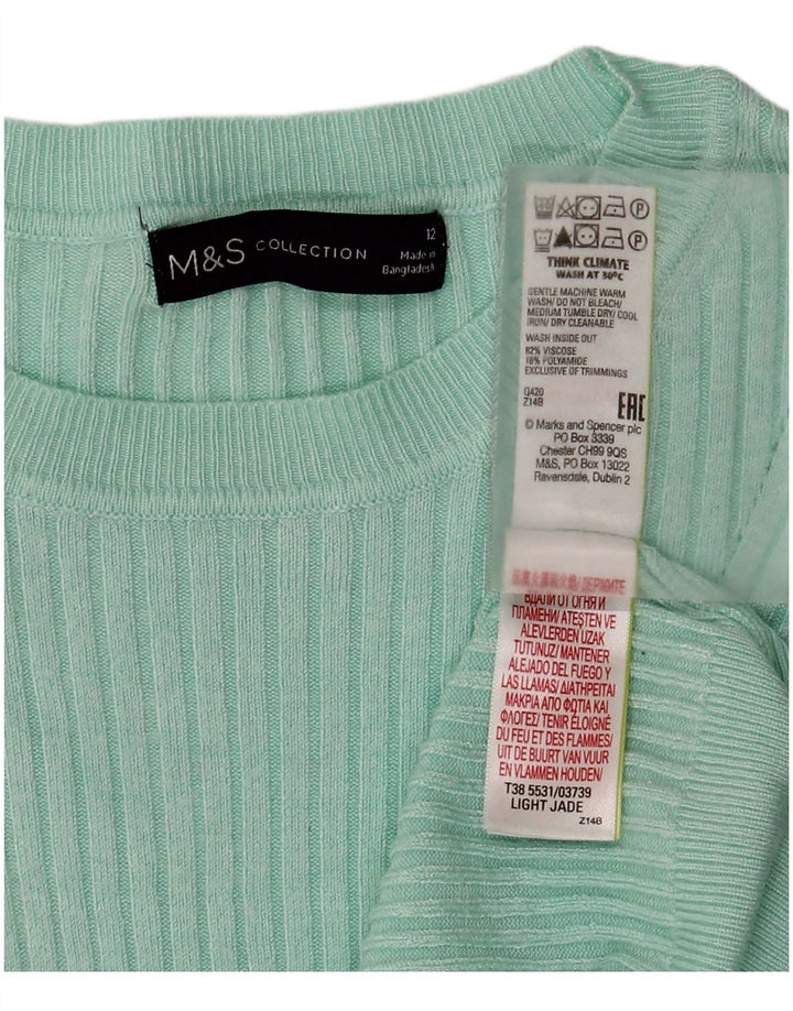 Maglione maglione con scollo a barca da donna Marks & Spencer UK 12 Verde medio
