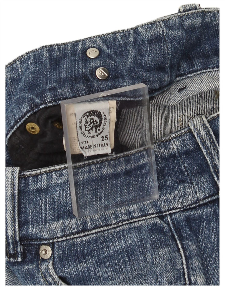 Jeans bootcut invecchiati a vita bassa da donna Diesel W25 L33 cotone blu