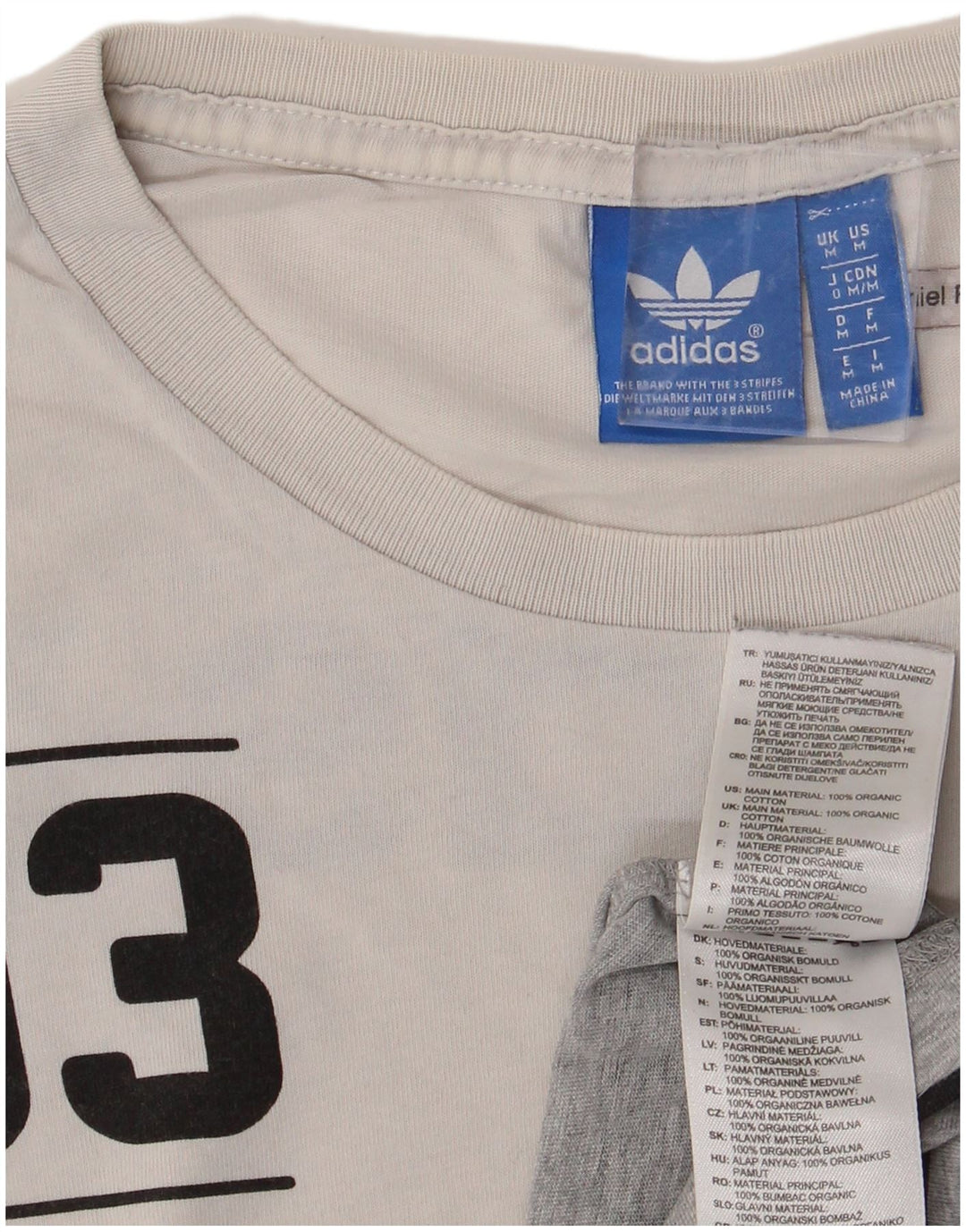 T-shirt grafica ADIDAS da uomo Originals Top in cotone color block grigio medio