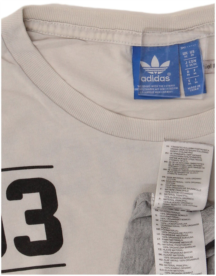 T-shirt grafica ADIDAS da uomo Originals Top in cotone color block grigio medio