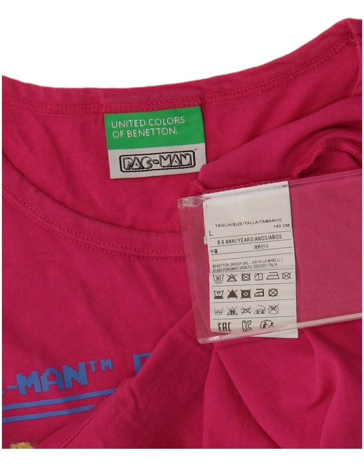 T-shirt corta con grafica Pac-Man per ragazze BENETTON, 8-9 anni, grande rosa