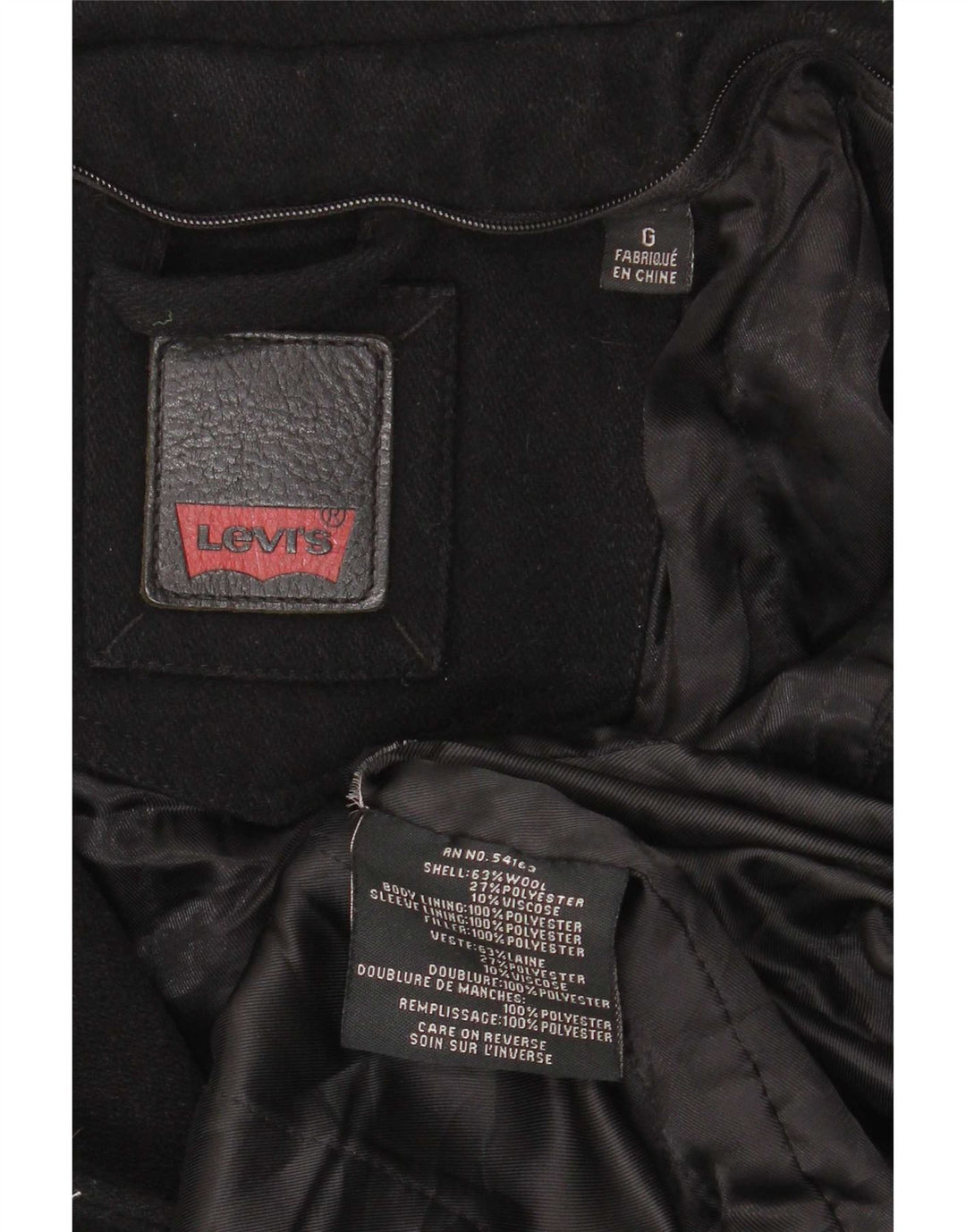 Giacca utility da uomo Levi's UK 40 Large in lana nera