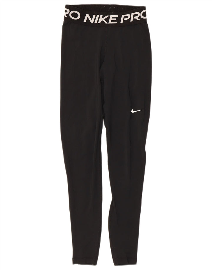 Leggings grafici Nike Dri Fit da donna UK 4 XS neri