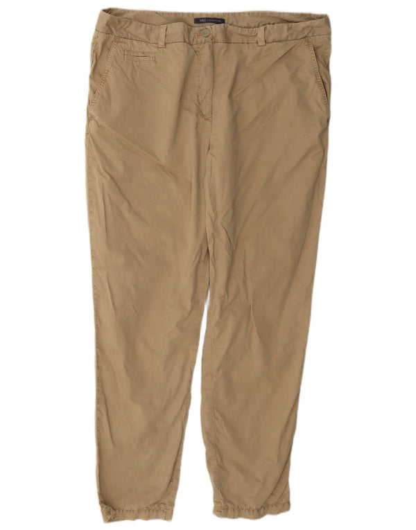 Pantaloni chino slim da donna Marks & Spencer UK 18 XL W38 L28 Cotone beige