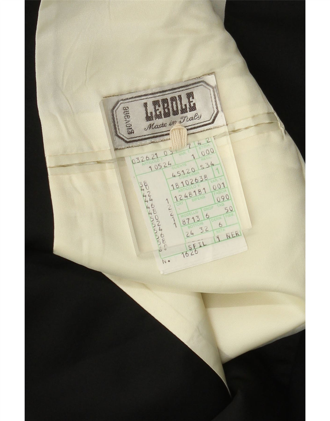 Giacca blazer da uomo a 1 bottone Lebole IT 50 grande lana nera