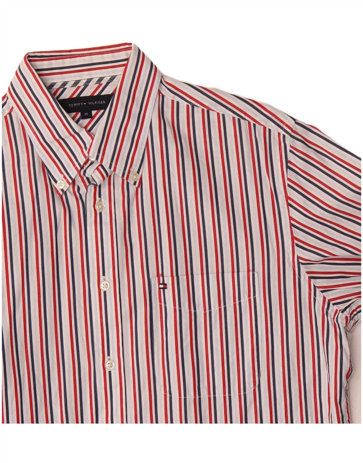 Camicia da uomo Tommy Hilfiger in cotone a righe bianche medie