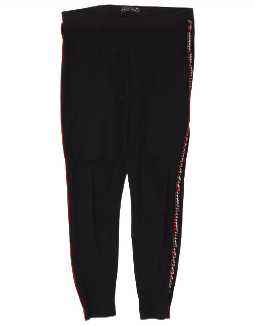 Leggings da donna Marks & Spencer UK 12 viscosa a righe nere medie
