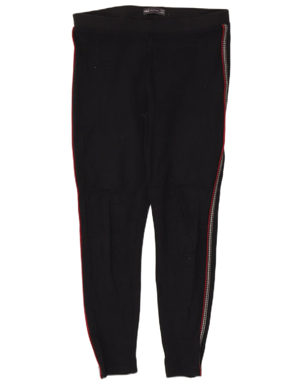 Leggings da donna Marks & Spencer UK 12 viscosa a righe nere medie