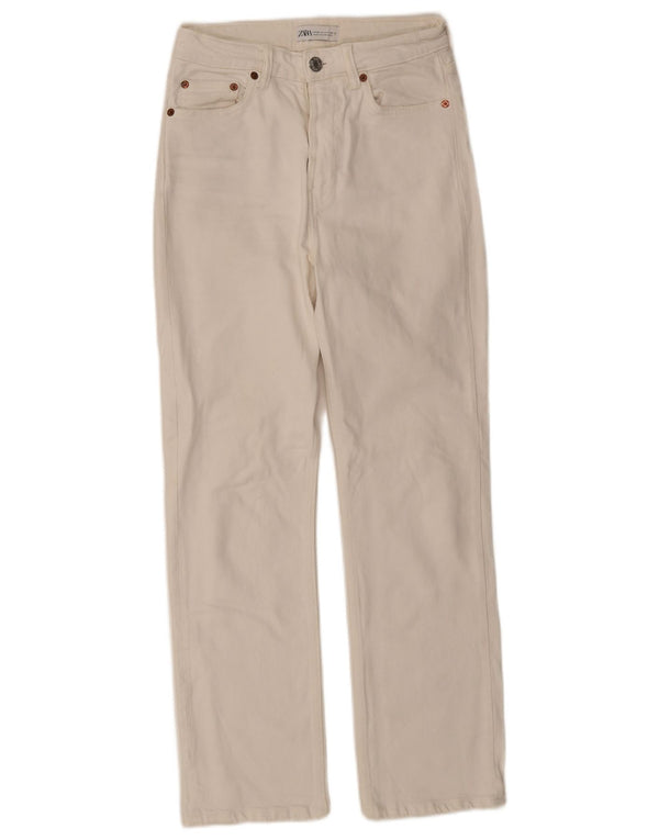 Jeans dritti da donna Zara EU 36 XS W26 L28 Cotone bianco