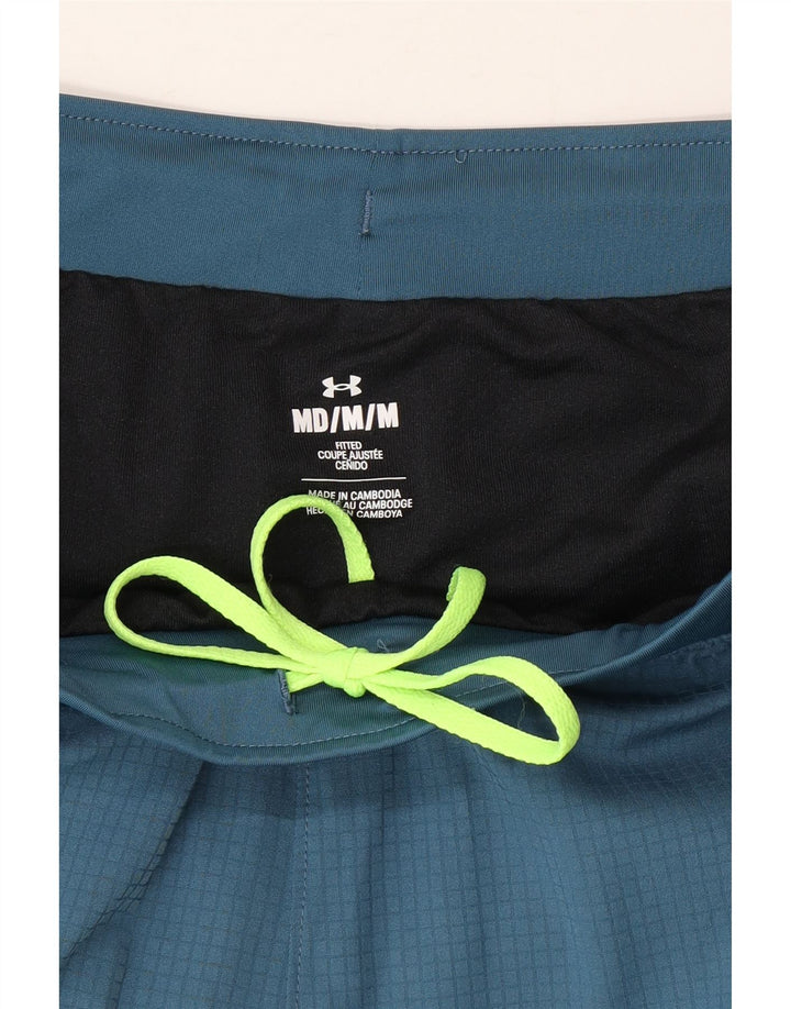 Pantaloncini sportivi da uomo Under Armour in poliestere color block blu medio