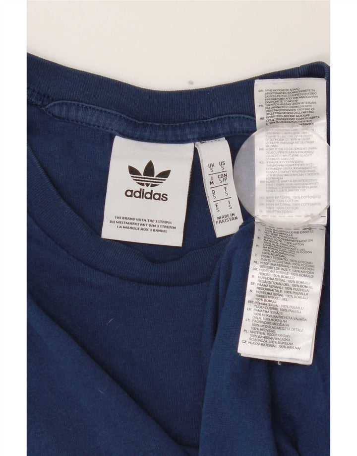 T-shirt da uomo Adidas Top Small blu in cotone color block
