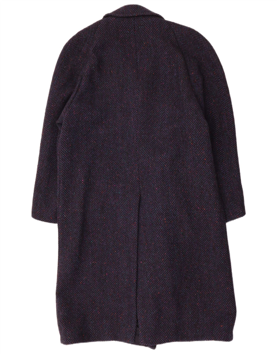DONEGAL Cappotto doppiopetto da uomo UK 38 Medio Lana a spina di pesce blu navy