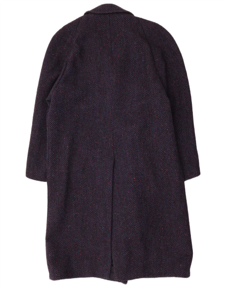 DONEGAL Cappotto doppiopetto da uomo UK 38 Medio Lana a spina di pesce blu navy