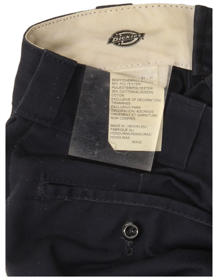 DICKIES Pantaloni chino dritti da uomo W30 L32 poliestere blu navy