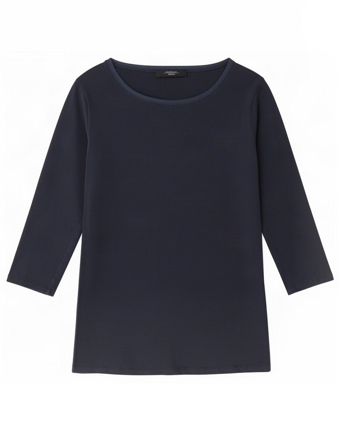 Top da weekend da donna Max Mara manica 3/4 UK 14 medio blu navy