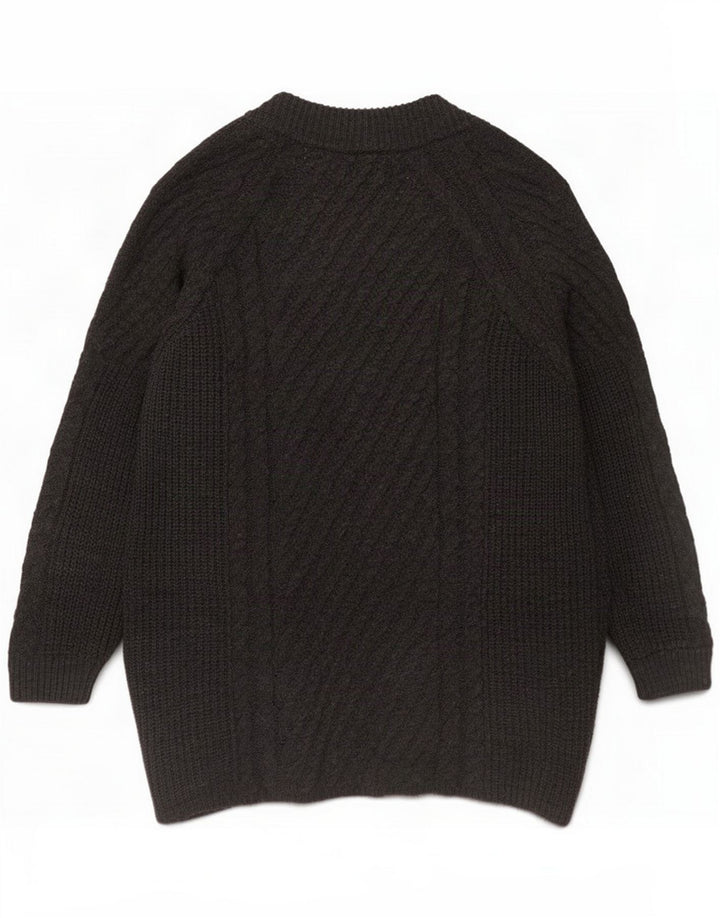 Zara Maglione cardigan aperto a linea lunga da uomo in acrilico grigio medio