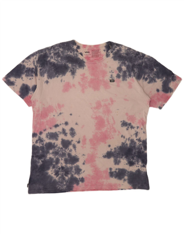 T-shirt da uomo VANS Top XL in cotone tie-dye rosa