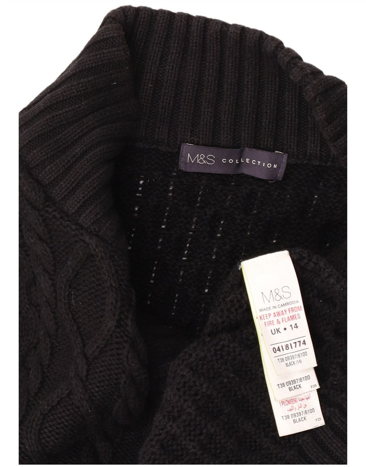 Maglione cardigan da donna Marks & Spencer UK 14 grande cotone nero