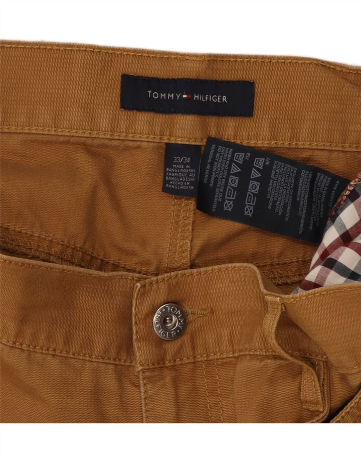 TOMMY HILFIGER Pantaloni casual dritti da uomo W33 L32 Cotone beige