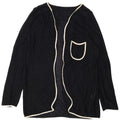 Maglione cardigan aperto da donna vintage EU 40 viscosa nera media
