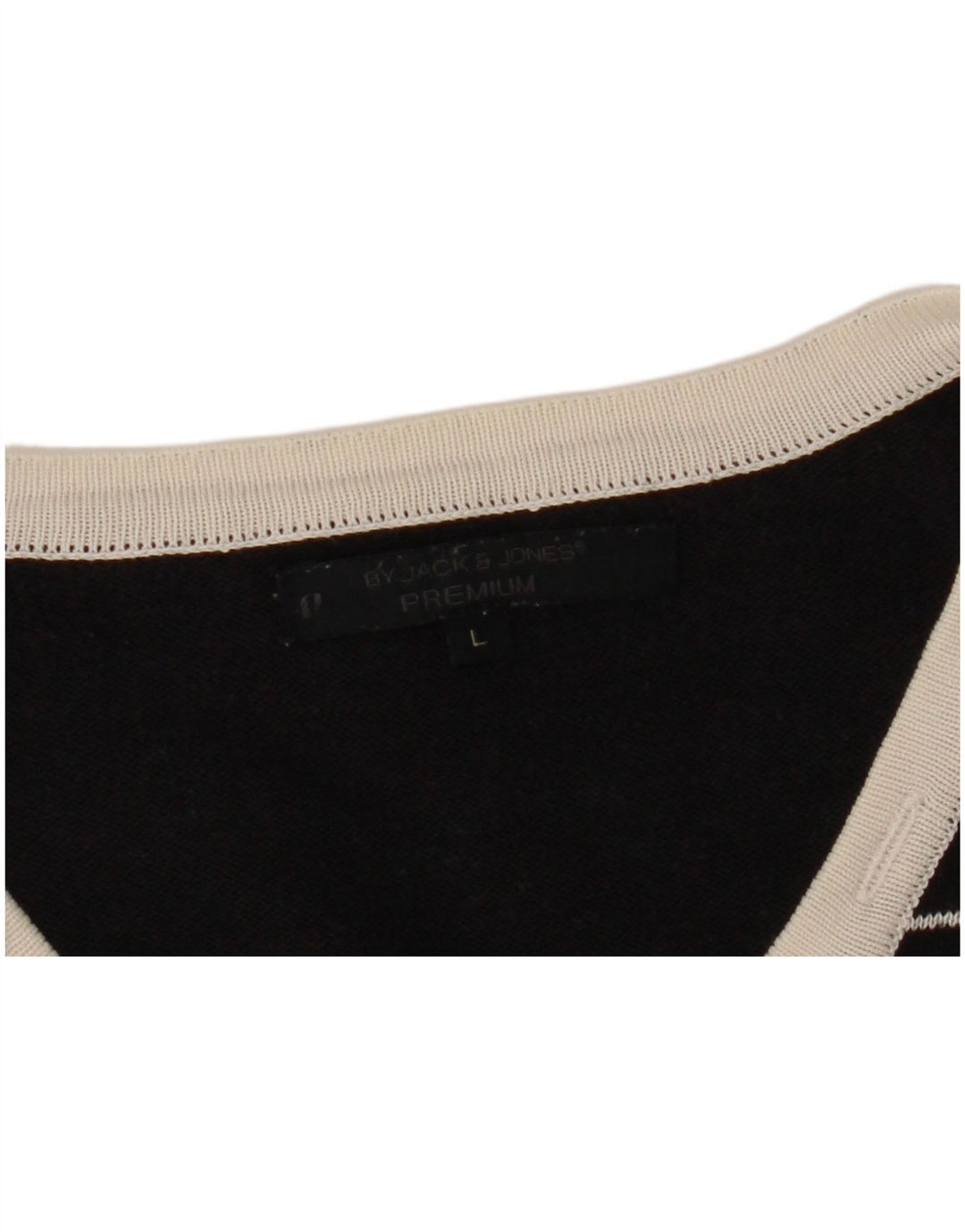 JACK & JONES Maglione da uomo con scollo a V a righe grandi nere