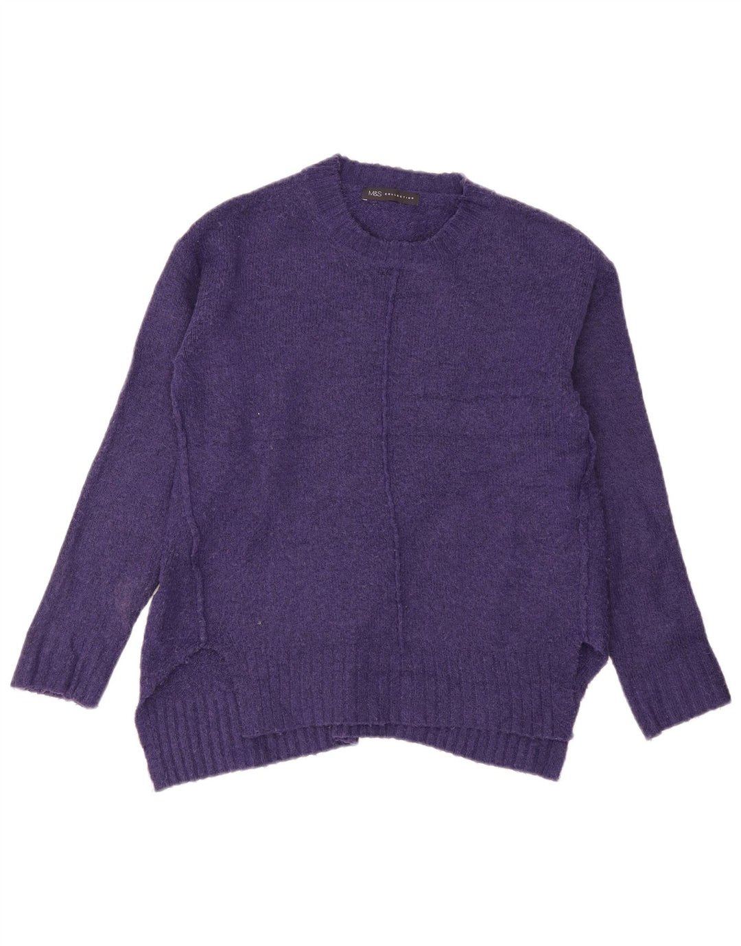 Maglione maglione girocollo da donna Marks & Spencer UK 10 piccolo viola