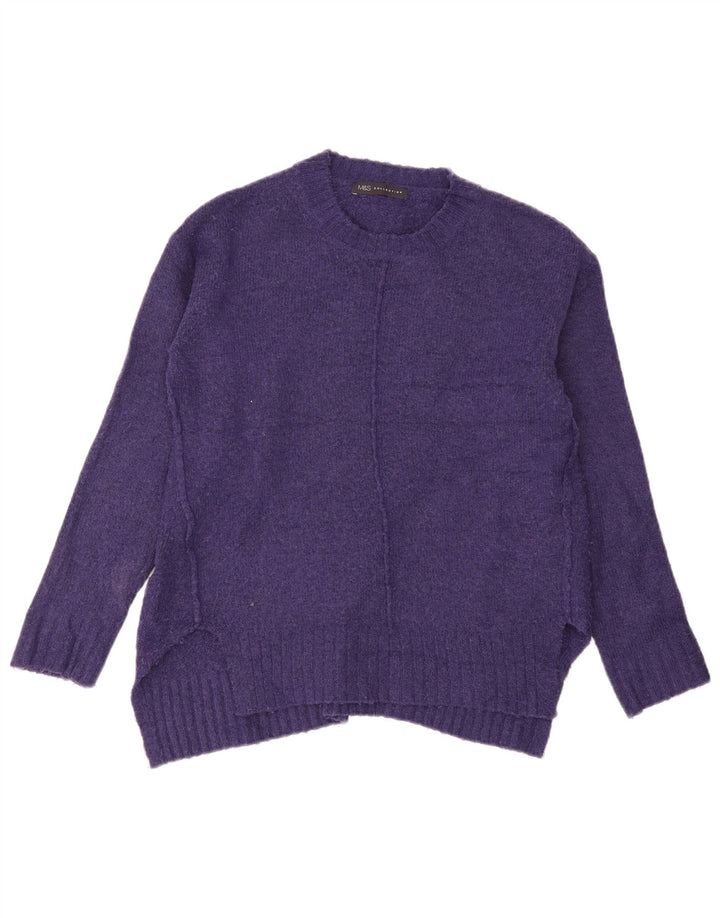 Maglione maglione girocollo da donna Marks & Spencer UK 10 piccolo viola
