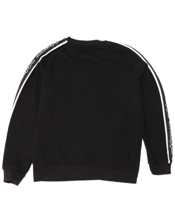 Felpa grafica da uomo Kappa Maglione piccolo cotone nero
