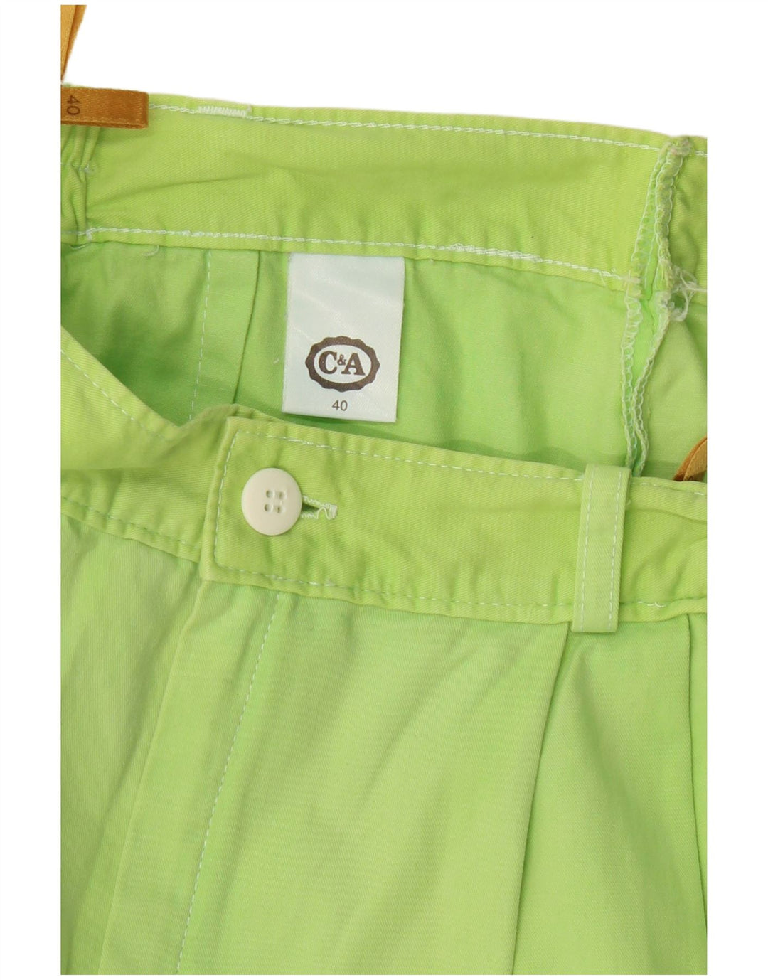 C&A Pantaloncini chino con ancoraggio a vita alta da donna EU 40 medio W26 cotone verde