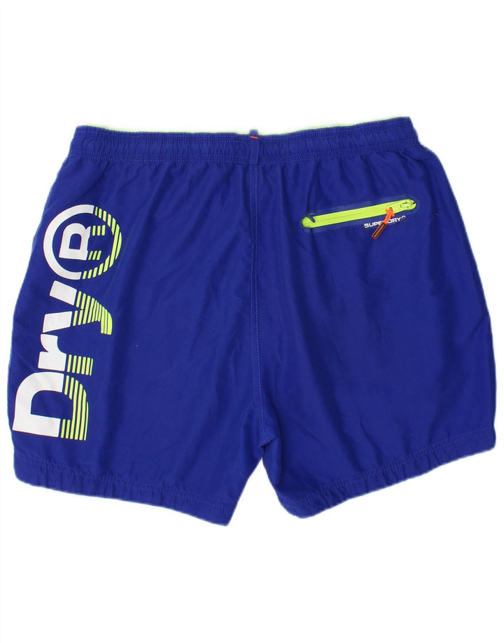 Pantaloncini da bagno grafici da uomo Superdry 2XL blu poliestere