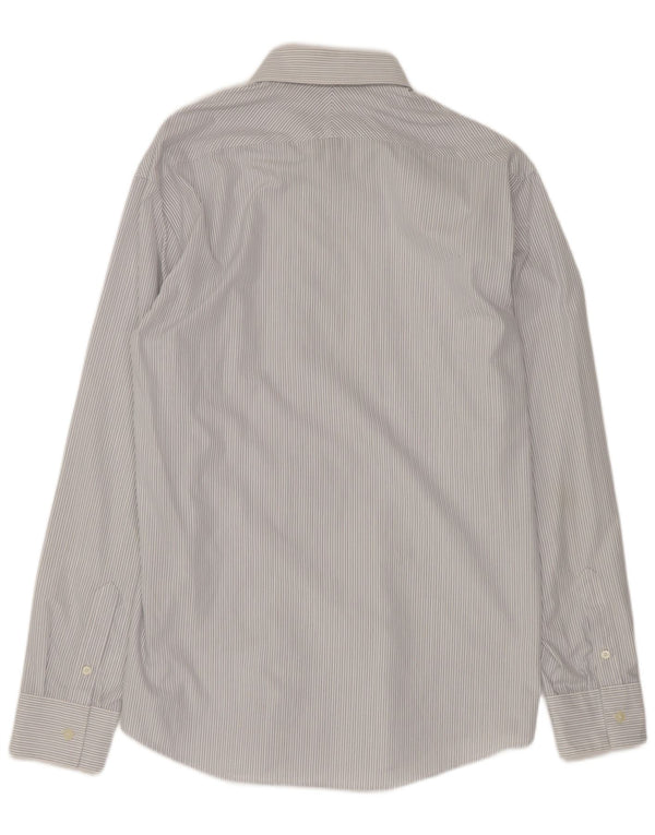 Camicia slim fit da uomo Calvin Klein taglia 41 16 grande cotone gessato bianco